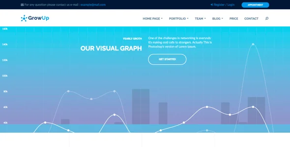 GrowUp Business & Financial WordPress Theme — single post layout