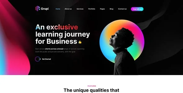 Grupi - Digital Agency WordPress Theme — design detail view