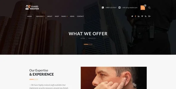 Guard Master - Security Guards WordPress Theme — design detail view
