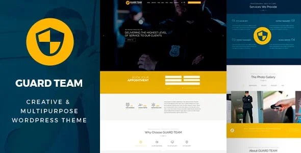 Guard Team - Security WordPress Theme — homepage layout