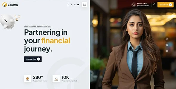 Gudfin - Accounting and Finance Management WordPress Theme — interior page design