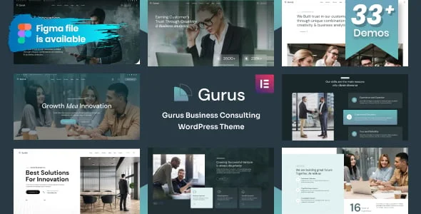 Gurus - Business Consulting WordPress Theme — homepage layout