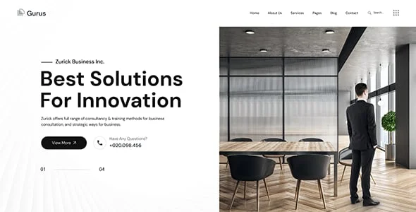 Gurus - Business Consulting WordPress Theme — design detail view