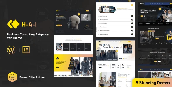 Hai - Elementor Agency  WordPressTheme — homepage layout
