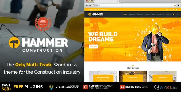 Hammer - Multi-Trade, Construction Business WordPress Theme — homepage layout