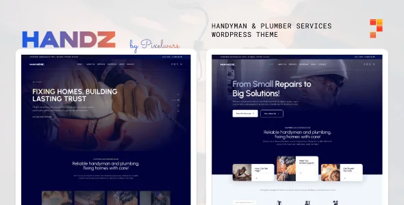 Handz - Handyman & Plumber Repair WordPress Theme — homepage layout