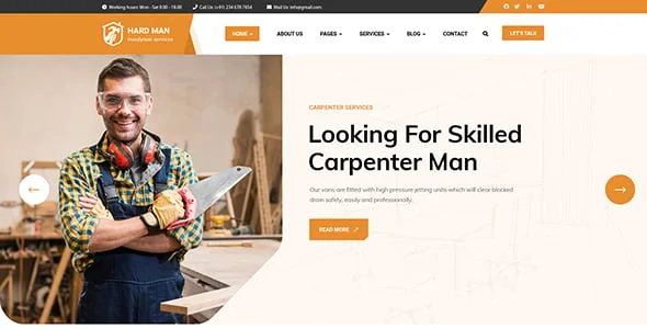 Hardman - Handyman & Plumber WordPress Theme — interior page design