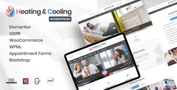 HeaCool - Heating & Air Conditioning WordPress Theme — homepage layout