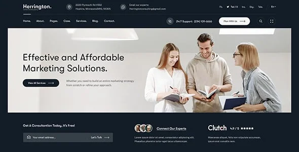 Herrington - Business Consulting WordPress Theme — interior page design
