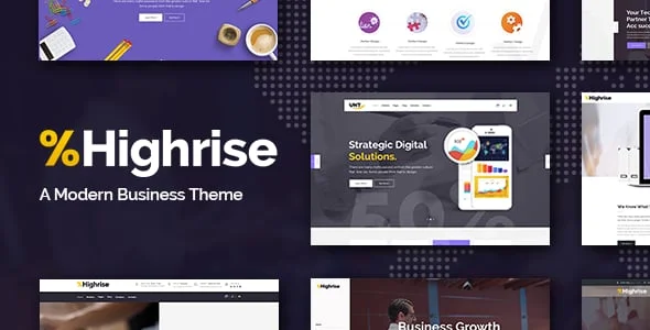 Highrise - Business Company WordPress Theme — homepage layout