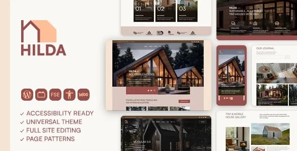 Hilda - Accessible Full Site Editing WordPress Block Theme — homepage layout
