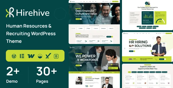 Hire-Hive - Human Resources & Recruiting WordPress Theme — homepage layout