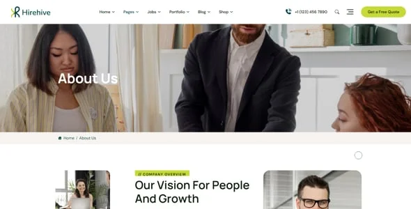Hire-Hive - Human Resources & Recruiting WordPress Theme — design detail view