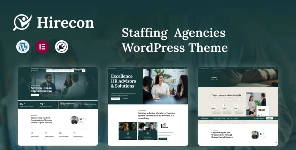 Hirecon - Staffing Agencies WordPress Theme — homepage layout