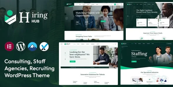 Hiring Hub - Staffing Agencies WordPress Theme — homepage layout