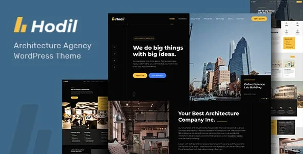 Hodil - Architecture Agency WordPress Theme — homepage layout