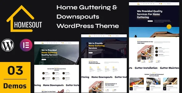 Homesout - Home Guttering, Downspouts & Handyman WordPress Theme — homepage layout