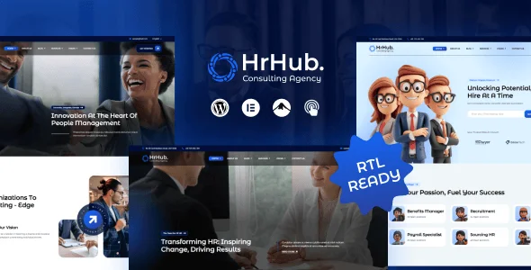 Hr Hub - Recruitment Agency WordPress Theme — homepage layout