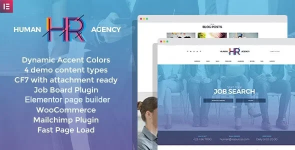HR Human Consult - Searching & Recruiting WordPress Theme — homepage layout
