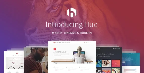 Hue - Startup Landing Page WordPress Theme — homepage layout