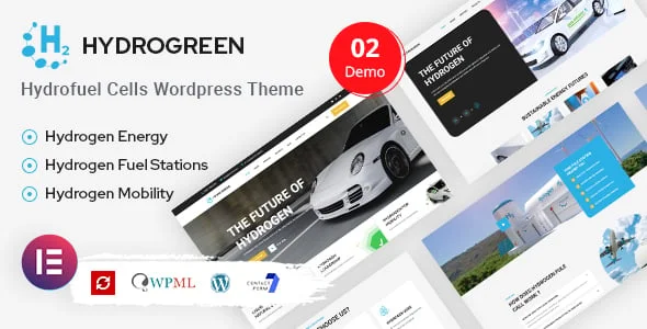 Hydrogreen - Fuel Cell Services & Charging Station WordPress Theme — homepage layout