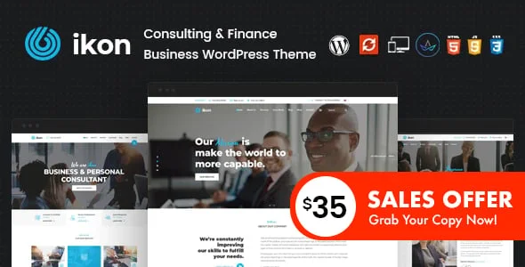 Ikon - Consulting WordPress Theme — homepage layout