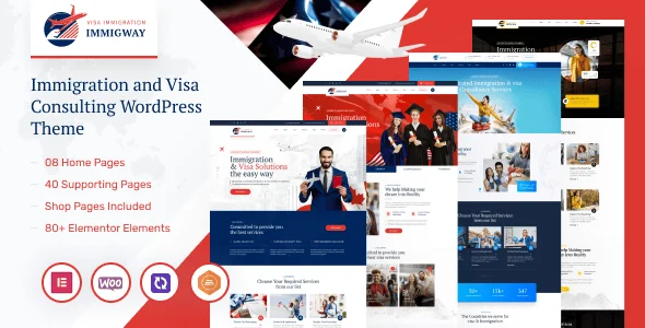 Immigway - Immigration and Visa Consulting WordPress Theme — homepage layout