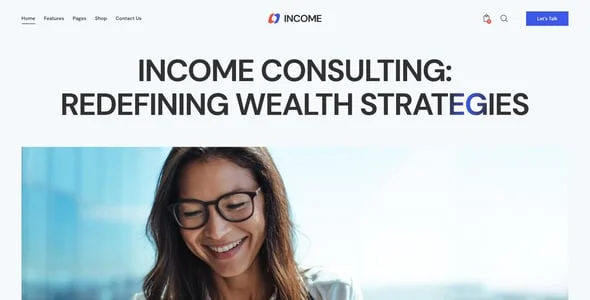 Income - Finance & Consulting Business WordPress Theme — design detail view