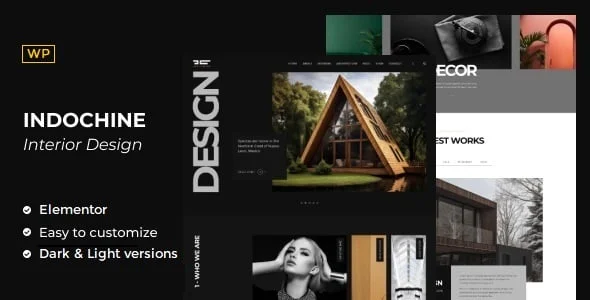 Indochine - Architecture and Interiors WordPress Theme — homepage layout