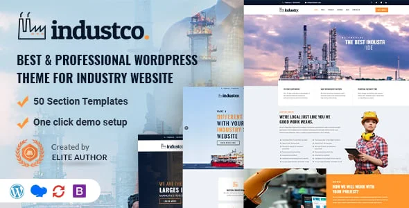 IndustCO | Industry & Factory WordPress Theme — homepage layout