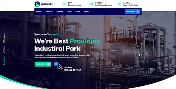 Industo - Factory & Industry WordPress Theme — interior page design