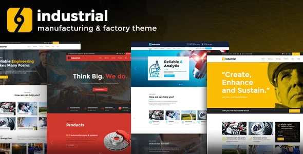 Industrial - Manufacturing Factory WordPress Theme — homepage layout