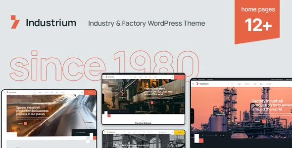 Industrium | Industry & Factory WordPress Theme — homepage layout