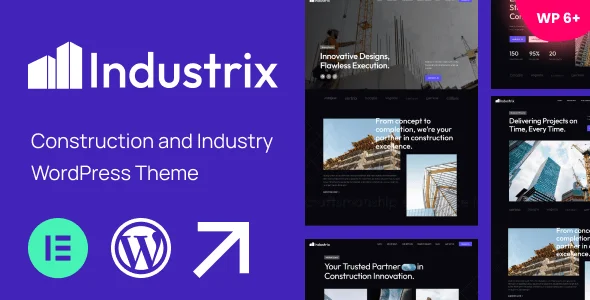 Industrix - Construction and Industry WordPress Theme — homepage layout