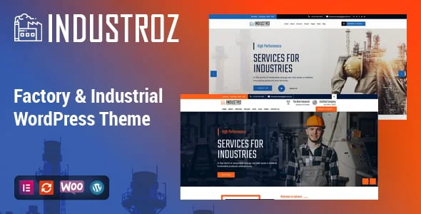 Industroz - Factory & Industrial WordPress Theme — homepage layout
