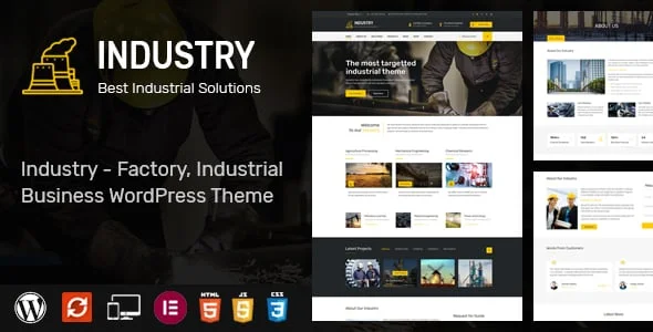 Industry - WordPress Theme for Factory and Industrial Business — homepage layout