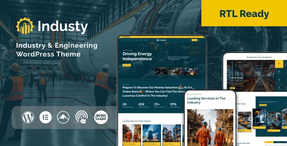 Industy - Factory & Industry WordPress Theme — homepage layout