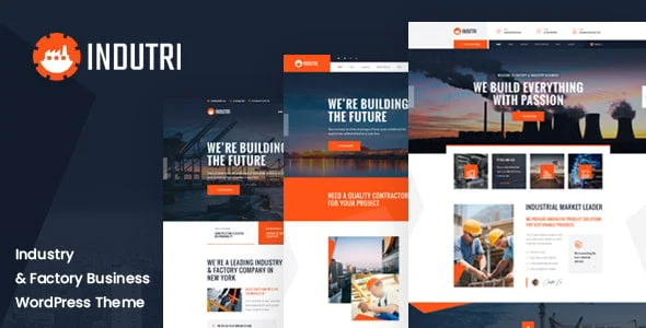 Indutri – Factory & Industrial WordPress Theme — homepage layout