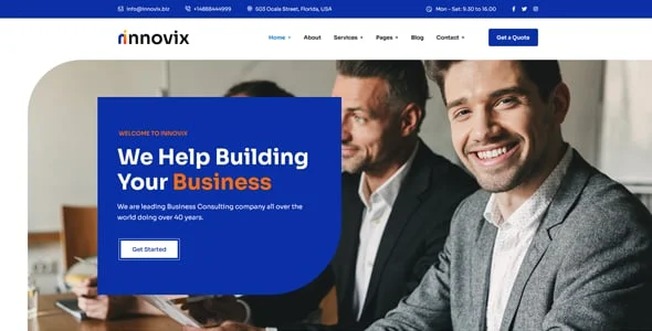 Innovix - Business Consulting WordPress Theme — interior page design