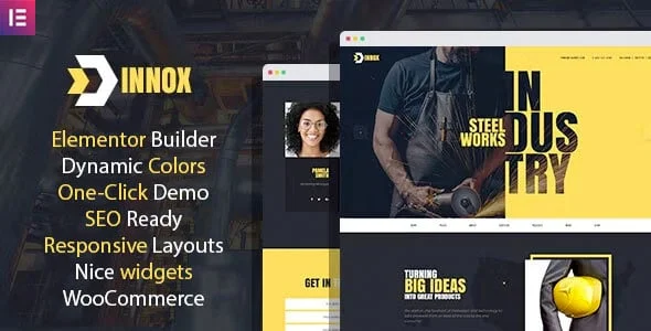 Innox - Industrial WordPress Elementor Theme — homepage layout