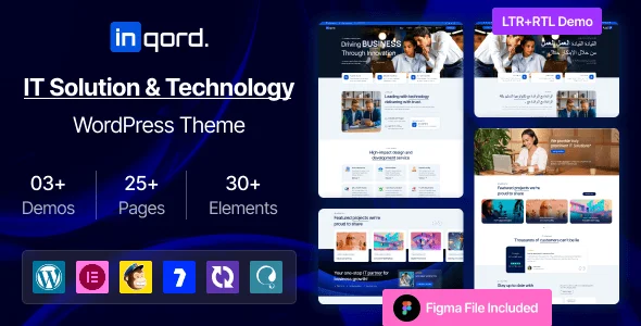 Inqord - IT Solutions & Technology Services WordPress Theme — homepage layout