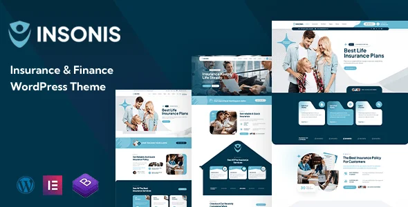Insonis - Insurance & Finance WordPress Theme — homepage layout