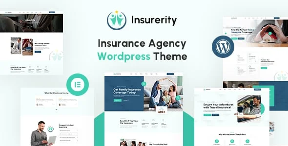 Insurerity | Insurance Agency WordPress Theme — homepage layout