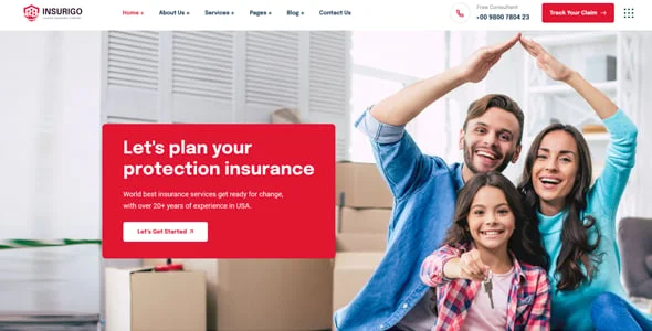Insurigo - Insurance WordPress Theme — interior page design