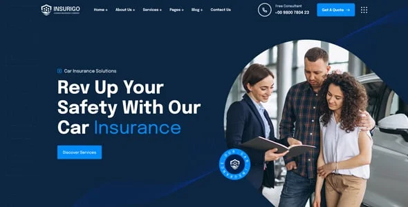 Insurigo - Insurance WordPress Theme — design detail view