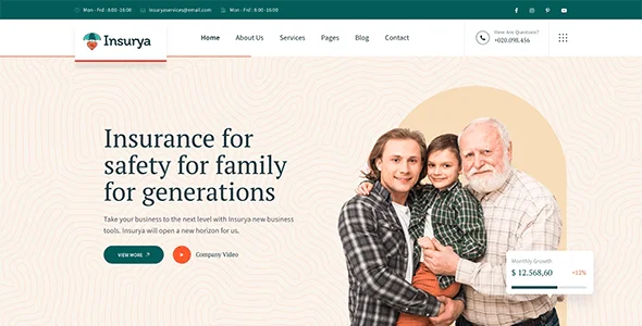 Insurya - Insurance WordPress Theme — blog and article listing