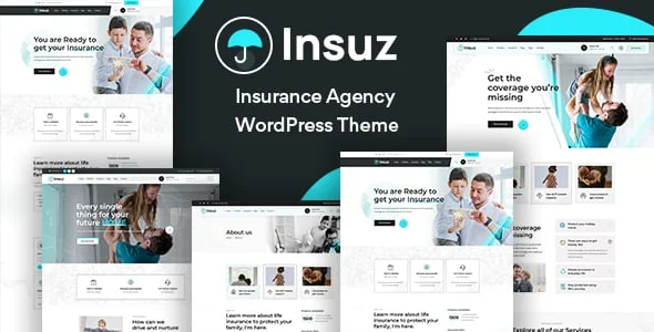 Insuz - Insurance Company WordPress Theme — homepage layout
