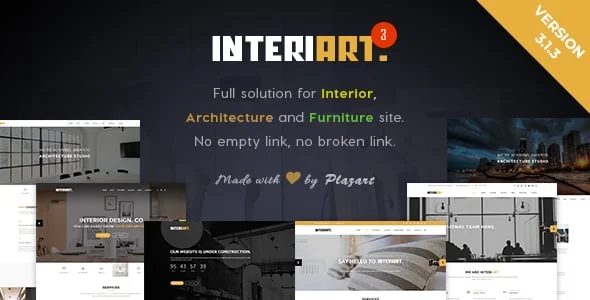 InteriArt - Furniture & Interior WordPress Theme — homepage layout