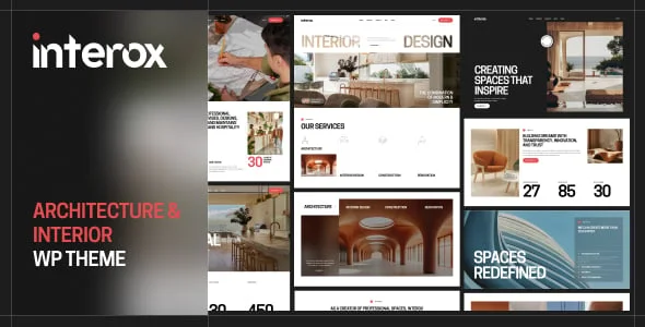 Interox – Architecture & Interior Design WordPress Theme — homepage layout