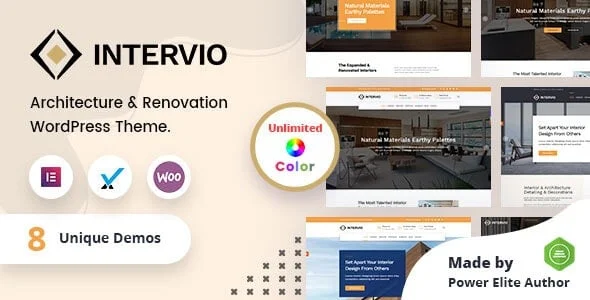 Intervio - Interior and Architecture WordPress Theme + RTL — homepage layout